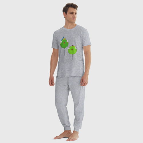 Мужская пижама хлопок с принтом Хлебоуточки, вид сбоку #3