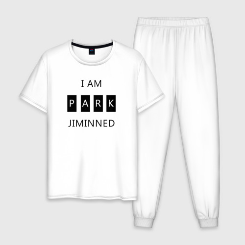 Мужская пижама хлопок BTS I am Park Jiminned, цвет белый