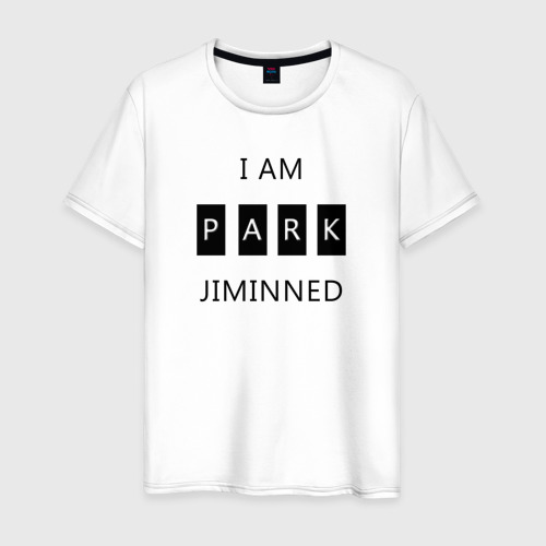 Мужская футболка хлопок BTS I am Park Jiminned, цвет белый