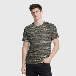 Мужская футболка 3D Именной камуфляж. Александр - фото 2