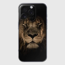 Чехол для iPhone 16 Pro Max силиконовый с защитой камеры Лев