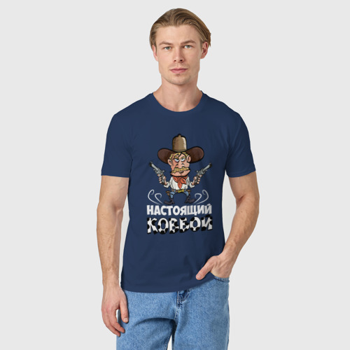 Мужская футболка хлопок Настоящий Ковбой , цвет темно-синий - фото 3