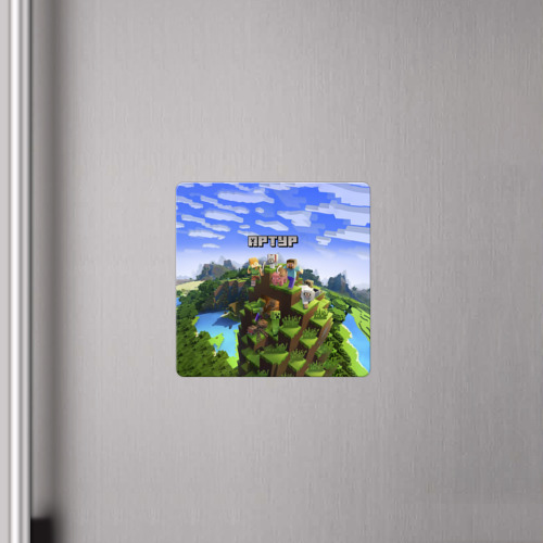 Магнит виниловый Квадрат Артур - Minecraft - фото 4