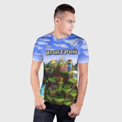 Мужская футболка 3D Slim Дмитрий - Minecraft - фото 2