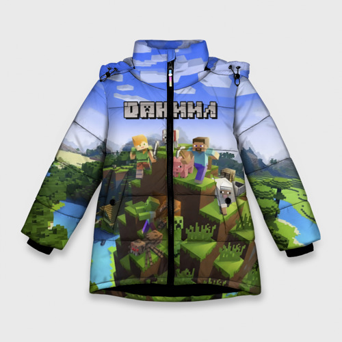 Зимняя куртка для девочек 3D Даниил - Minecraft, цвет черный