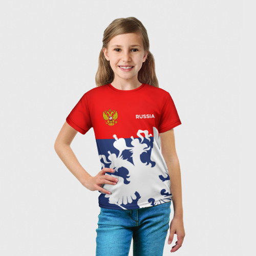Детская футболка 3D Герб РФ, цвет 3D печать - фото 5
