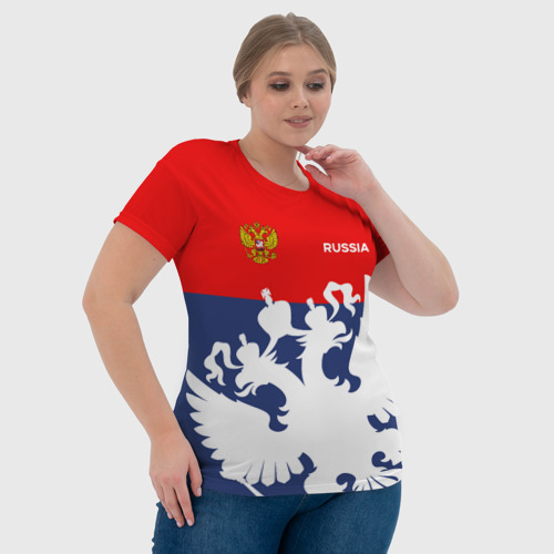 Женская футболка 3D Герб РФ, цвет 3D печать - фото 6