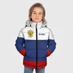 Зимняя куртка для мальчиков 3D Россия Триколор - фото 2
