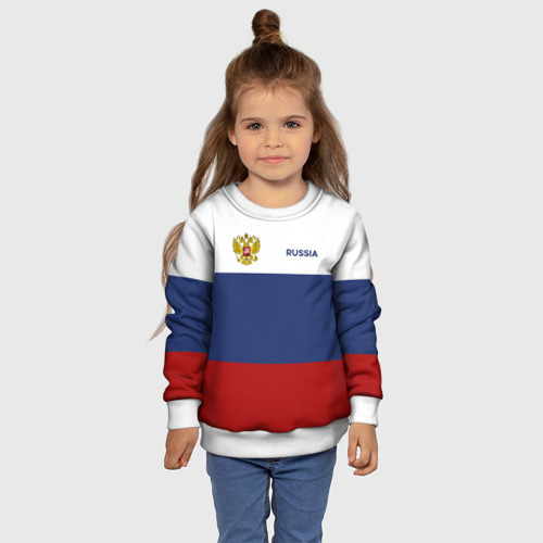 Детский свитшот 3D Россия Триколор, цвет 3D печать - фото 7
