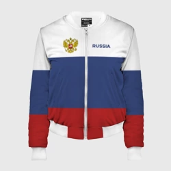Женский бомбер 3D Россия Триколор