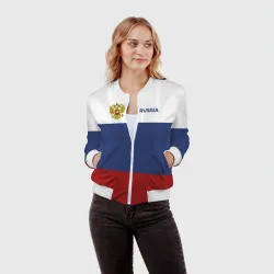 Женский бомбер 3D Россия Триколор - фото 2