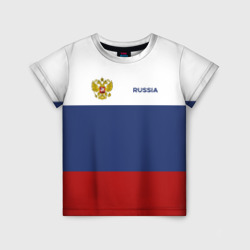 Детская футболка 3D Россия Триколор