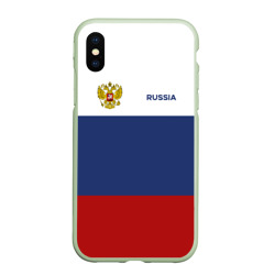 Чехол для iPhone XS Max матовый Россия Триколор