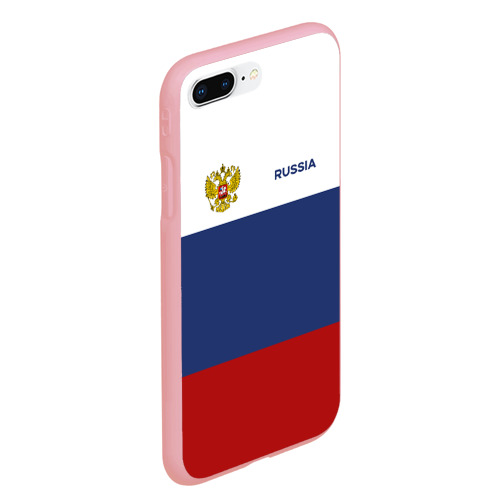 Чехол для iPhone 7Plus/8 Plus матовый Россия Триколор, цвет баблгам - фото 3