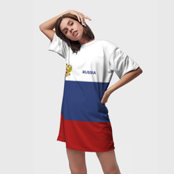 Платье-футболка 3D Россия Триколор - фото 2