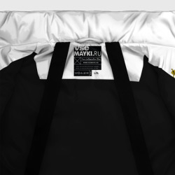 Куртка с принтом Россия Триколор для мужчины, вид на модели спереди №4. Цвет основы: черный
