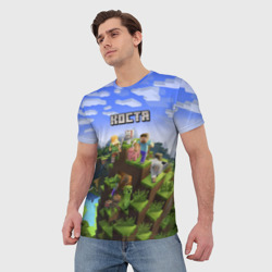 Мужская футболка 3D Костя - Minecraft - фото 2