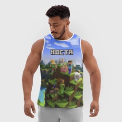 Мужская спортивная майка 3D Костя - Minecraft - фото 2