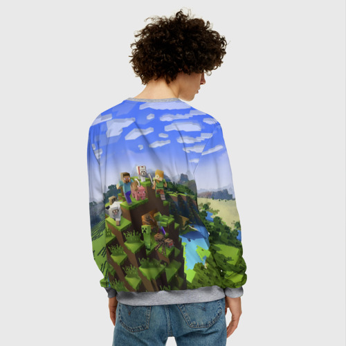 Мужской свитшот 3D с принтом Костя - Minecraft, вид сзади #2