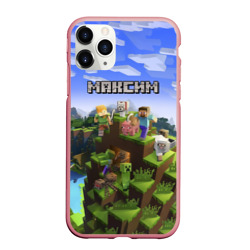 Чехол для iPhone 11 Pro Max матовый Максим - Minecraft