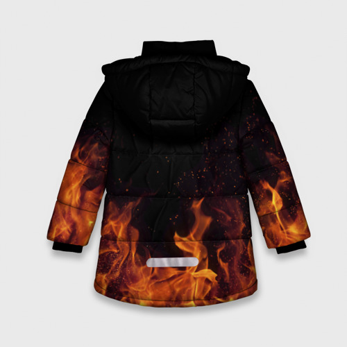 Зимняя куртка для девочек 3D Толя огонь мужик, цвет черный - фото 2