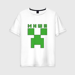 Женская футболка хлопок Oversize Миша - Minecraft