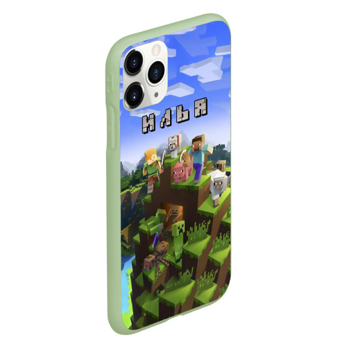 Чехол для iPhone 11 Pro матовый Илья - Minecraft, цвет салатовый - фото 3