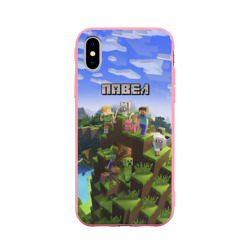 Чехол для iPhone X матовый Павел - Minecraft