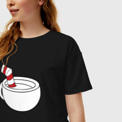 Женская футболка хлопок Oversize Red Cuphead - фото 2