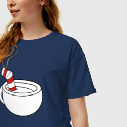 Женская футболка хлопок Oversize Red Cuphead - фото 2