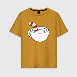 Женская футболка хлопок Oversize Red Cuphead