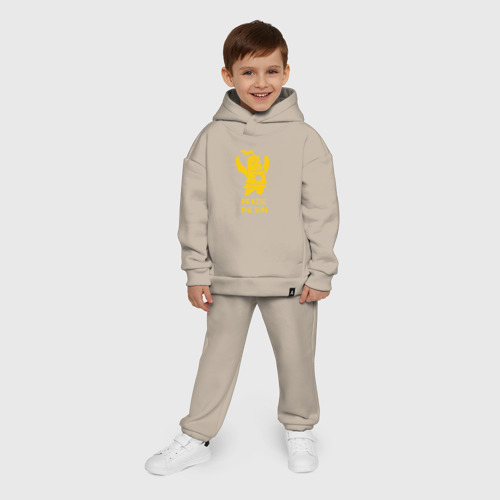 Детский костюм хлопок Oversize Praise the sun, цвет миндальный - фото 9