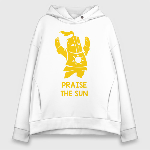 Женское худи Oversize хлопок Praise the sun, цвет белый