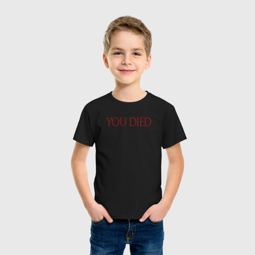 Детская футболка хлопок You Died, цвет черный - фото 3