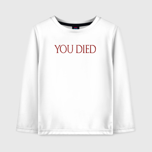 Детский лонгслив хлопок You Died, цвет белый