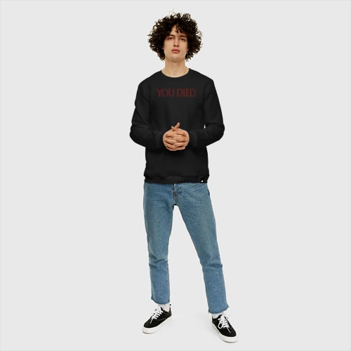 Мужской свитшот хлопок с принтом You Died, фото #4