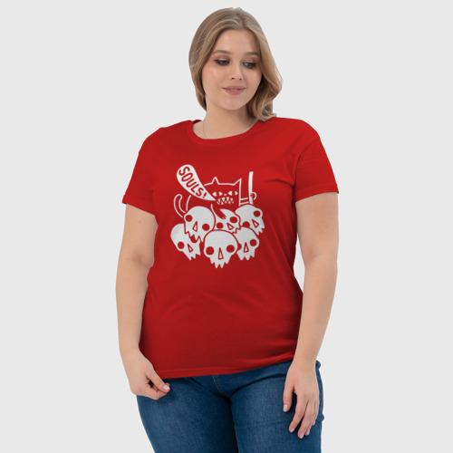 Женская футболка хлопок с принтом Cat Got Your Soul, фото #4