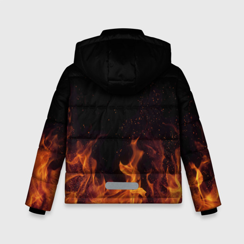 Зимняя куртка для мальчиков 3D Стас огонь мужик, цвет черный - фото 2