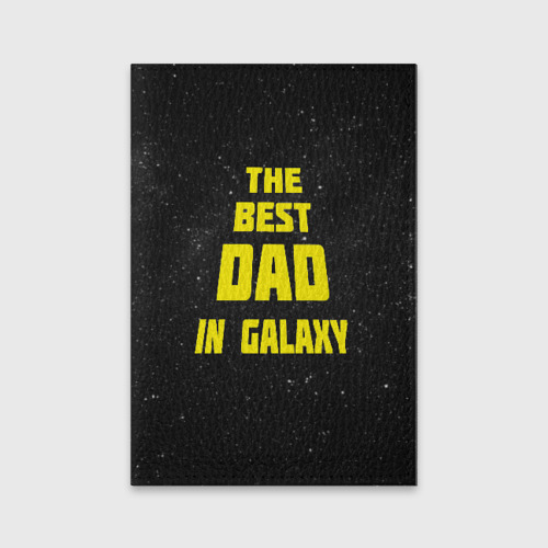 Обложка для паспорта матовая кожа The best dad in galaxy, цвет оранжевый