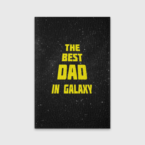 Обложка для паспорта матовая кожа The best dad in galaxy, цвет красный