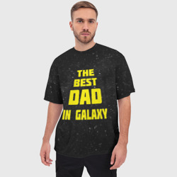 Мужская футболка oversize 3D The best dad in galaxy - фото 2