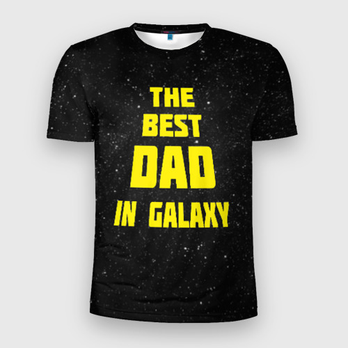 Мужская футболка 3D Slim The best dad in galaxy, цвет 3D печать