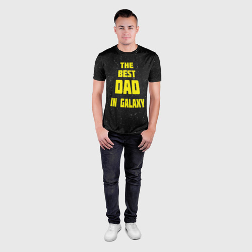 Мужская футболка 3D Slim The best dad in galaxy, цвет 3D печать - фото 4