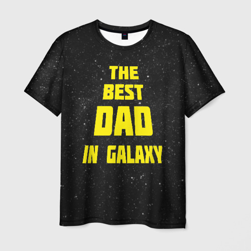 Мужская футболка 3D The best dad in galaxy, цвет 3D печать