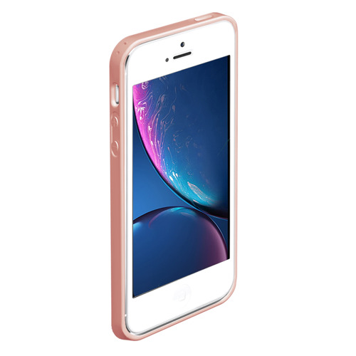 Чехол для iPhone 5/5S матовый The best dad in galaxy, цвет светло-розовый - фото 2