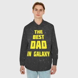 Мужская рубашка oversize 3D The best dad in galaxy - фото 2