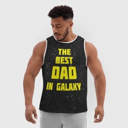 Мужская спортивная майка 3D The best dad in galaxy - фото 2