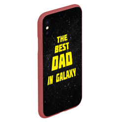 Чехол для iPhone XS Max матовый The best dad in galaxy - фото 2