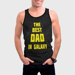 Мужская майка 3D The best dad in galaxy - фото 2