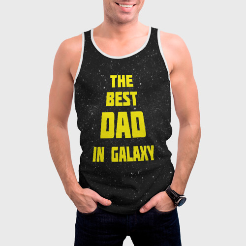 Мужская майка 3D The best dad in galaxy - фото 3